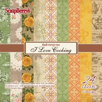 Набор бумаги 15 х 15 см Scrapberrys "Готовим Дома"