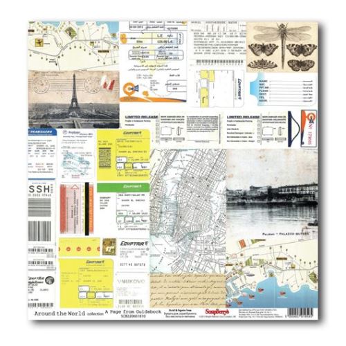 Бумага Scrapberrys "Вокруг Света", Листок путеводителя (SB157)