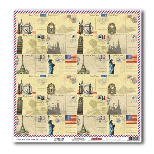 Бумага Scrapberrys "Вокруг Света", Почтовая карточка (SB160)