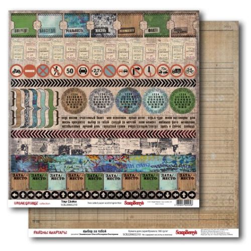 Бумага Scrapberrys "Районы Кварталы ", Выбор за тобой (SB175)