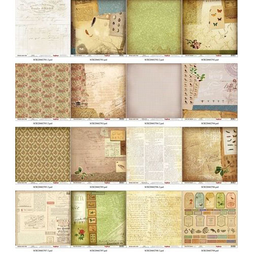 Набор бумаги 30 х30 см Scrapberrys "Внутри моего лета"