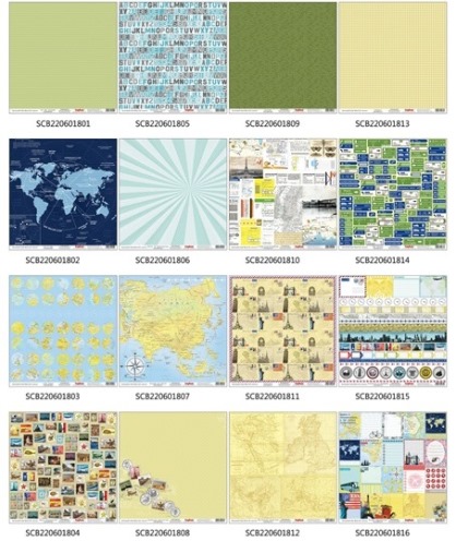 Набор бумаги 30 х30 см Scrapberrys "Вокруг Света"