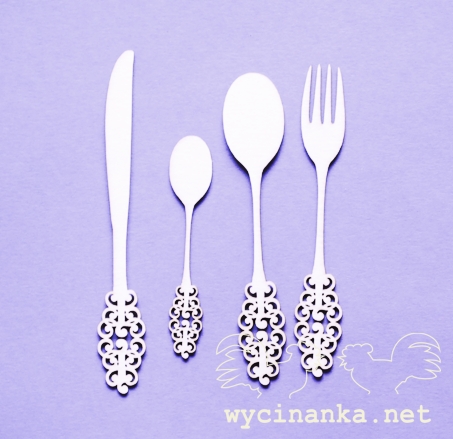 Вырубные элементы из чипборда "Столовые приборы ретро" (108)