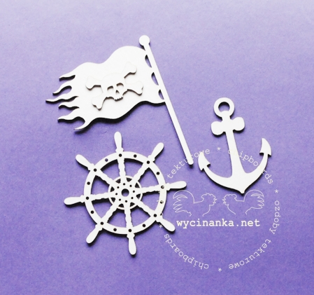 Вырубные элементы из чипборда "Остров сокровищ", пиратский флаг (172)