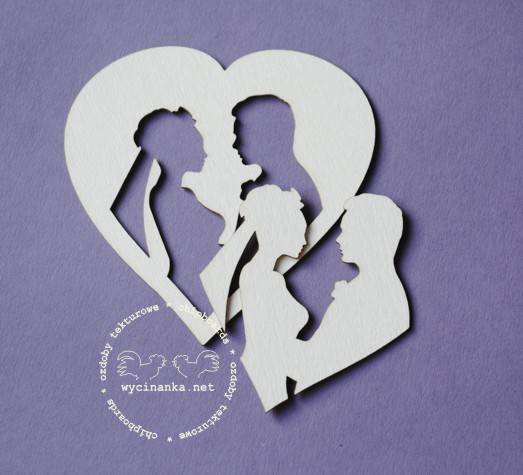 Вырубные элементы из чипборда "В день свадьбы", сердце (169)