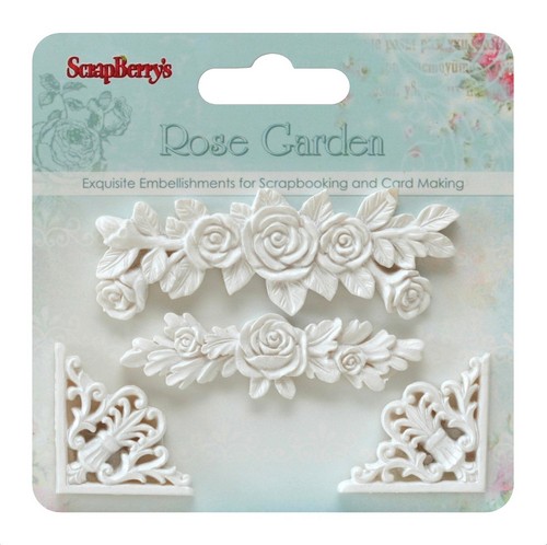 Набор объемных украшений Scrapberrys "Розы 1"
