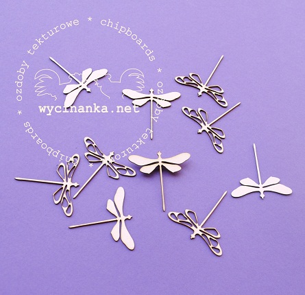 Вырубные элементы из чипборда "Стрекозы"(49)