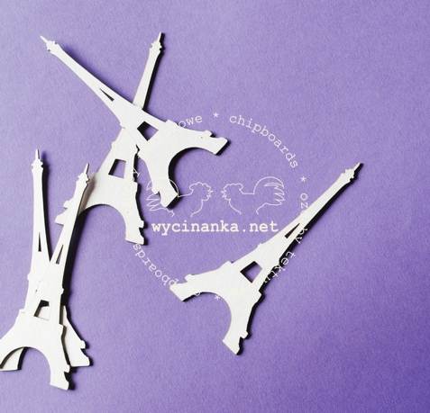 Вырубные элементы из чипборда "Эйфелева Башня", 5 штук