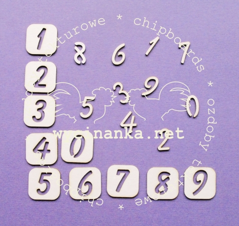 Вырубные элементы из чипборда "Набор цифр"(61)