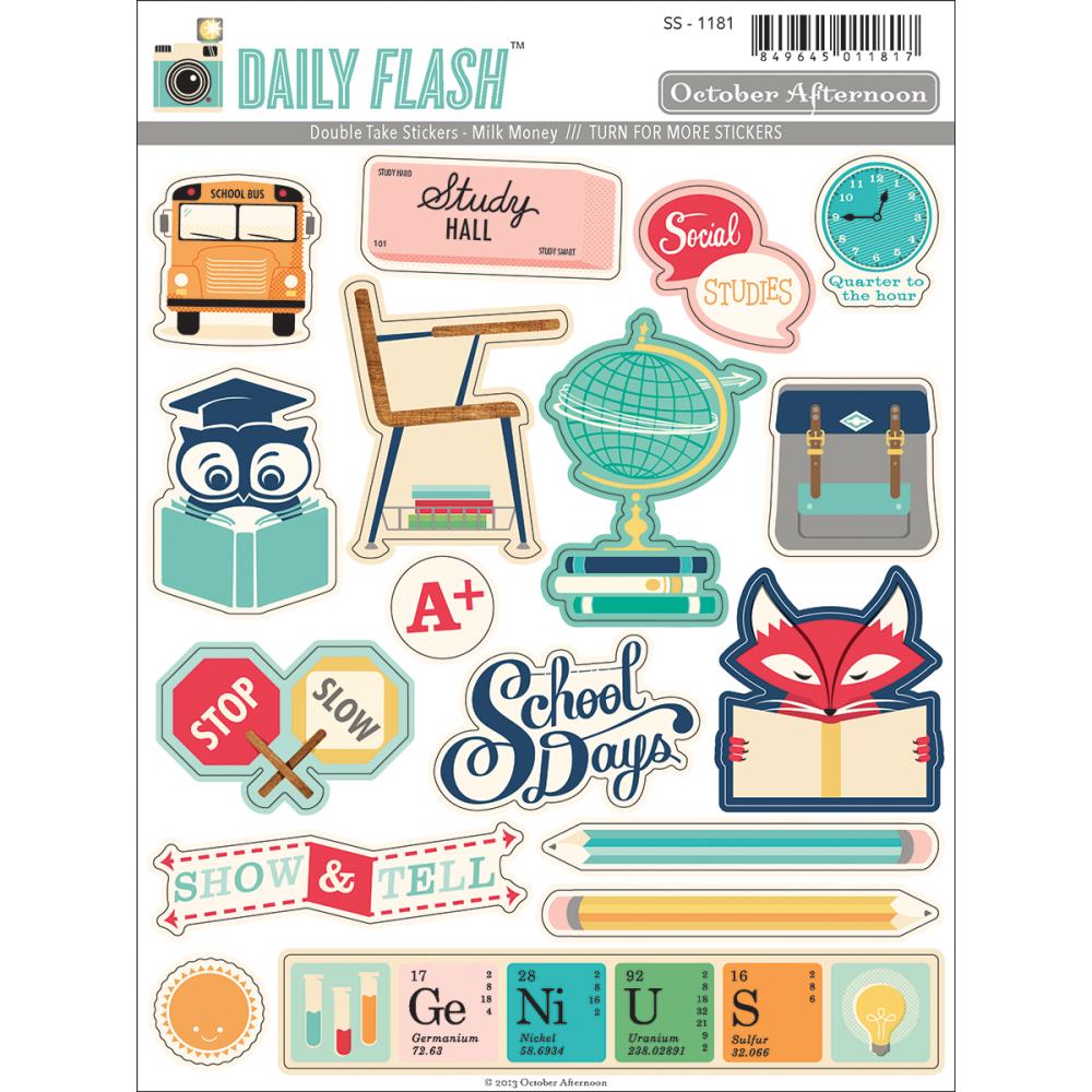 Картонные наклейки October Afternoon "Daily Flash Milk Money"