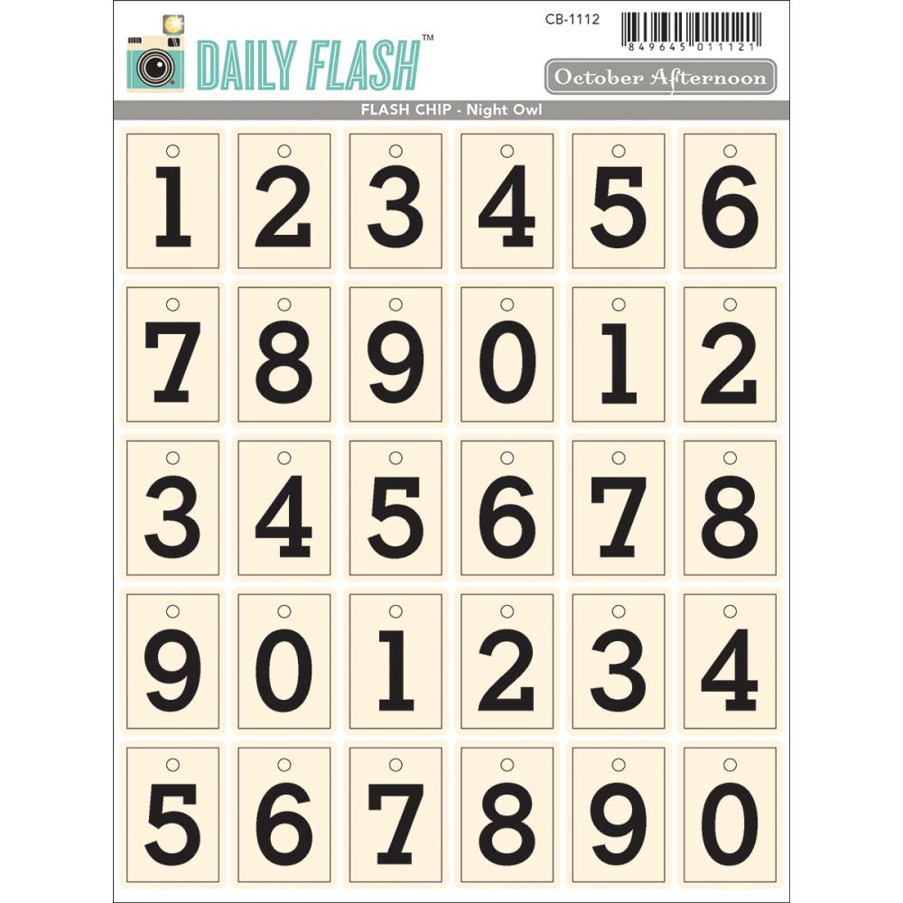 Набор вырубки из чипборда October Afternoon "Daily Flash", цифры