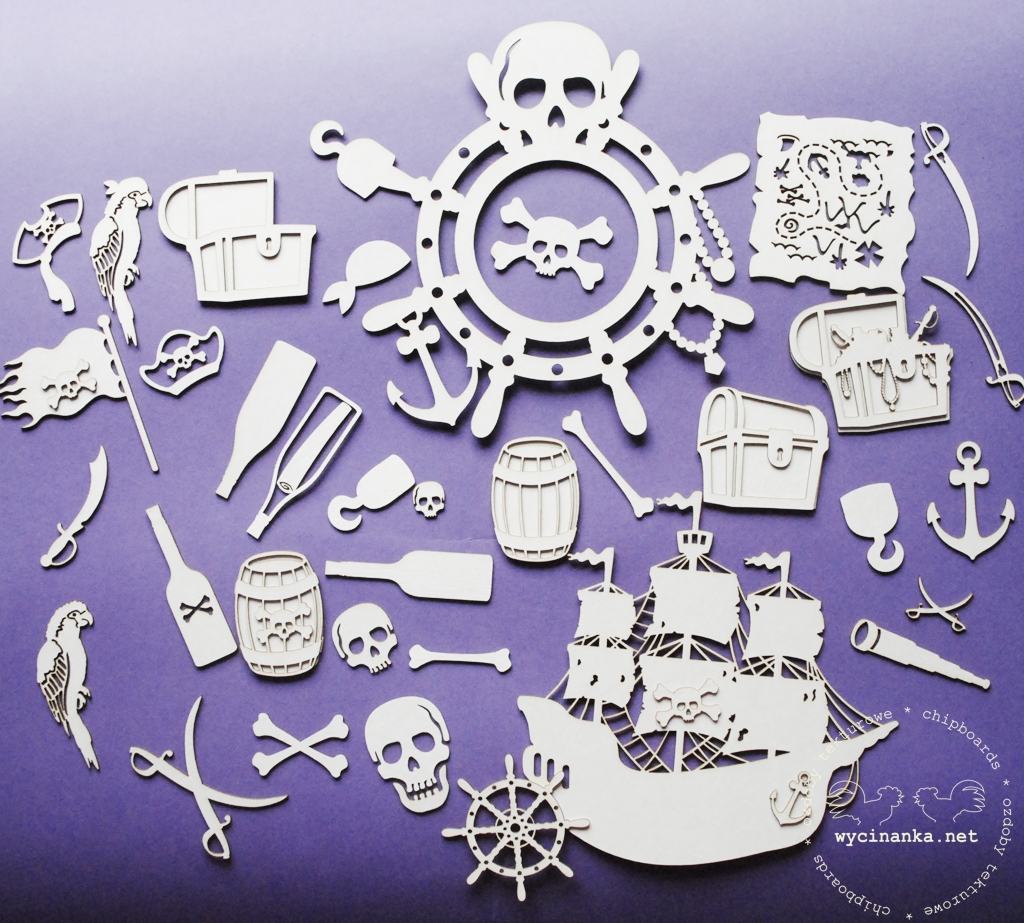 Вырубные элементы из чипборда "Остров сокровищ", набор (174)