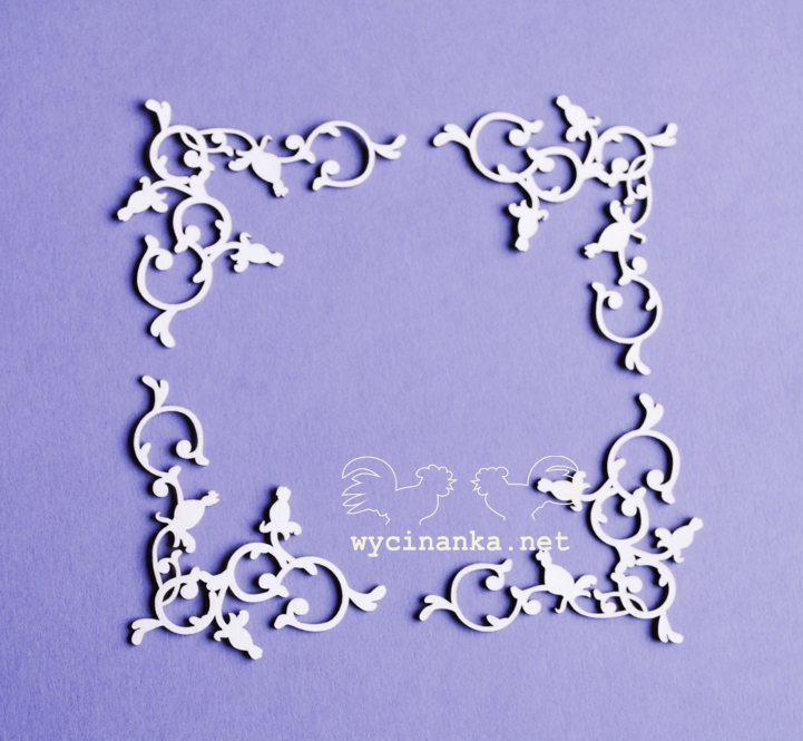 Вырубные элементы из чипборда "Дикая роза", уголки (269)