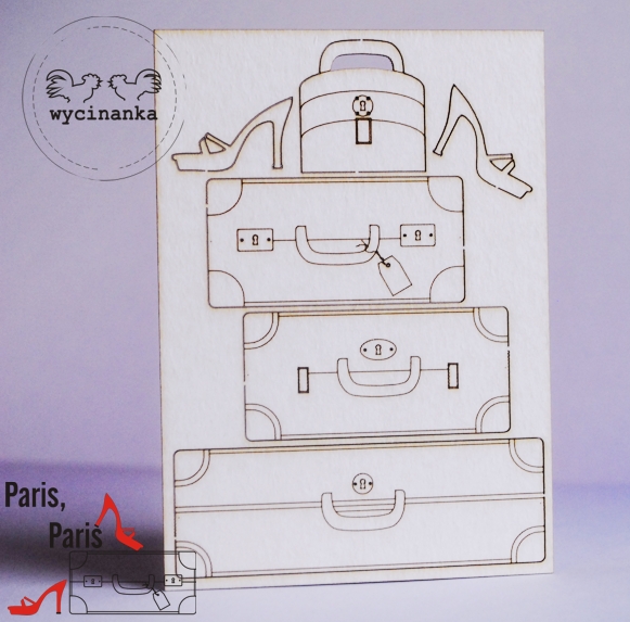 Вырубные элементы из чипборда "Paris, Paris", чемоданы