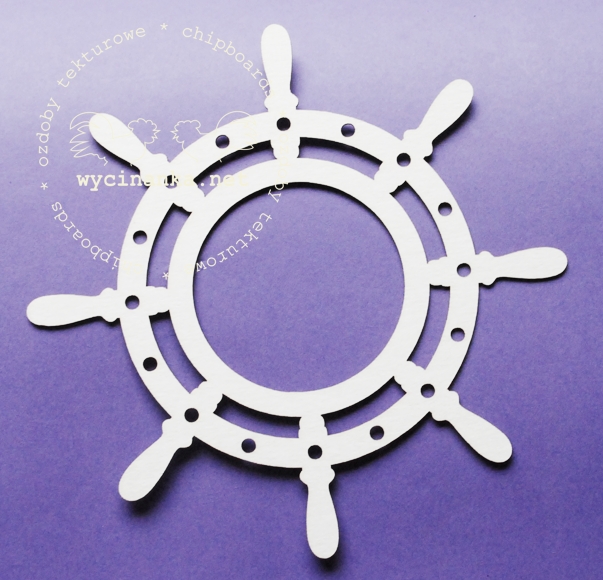 Вырубные элементы из чипборда "Остров сокровищ", рамка-штурвал (175)