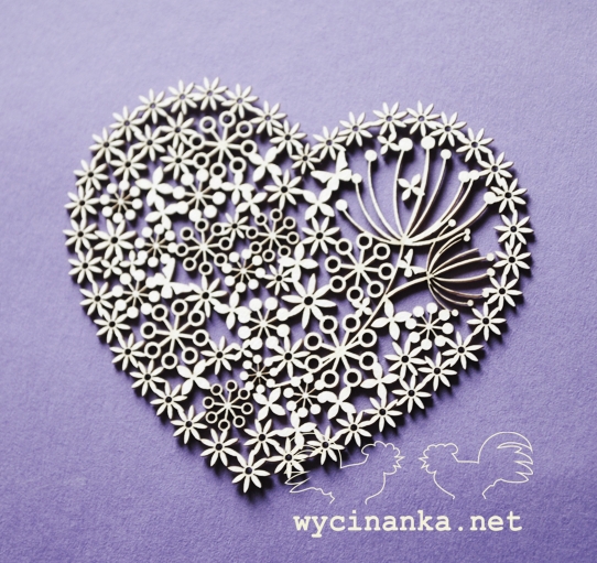 Вырубные элементы из чипборда "Кружевное сердце" (301)