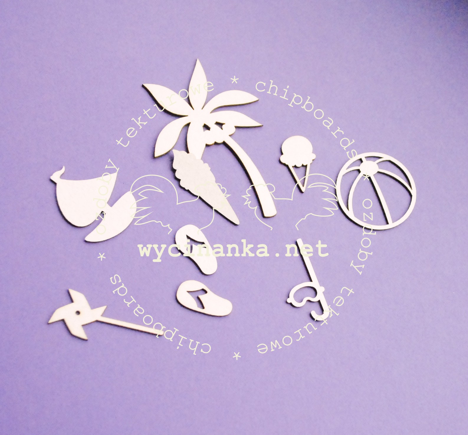 Вырубные элементы из чипборда "Под пальмами" (303)