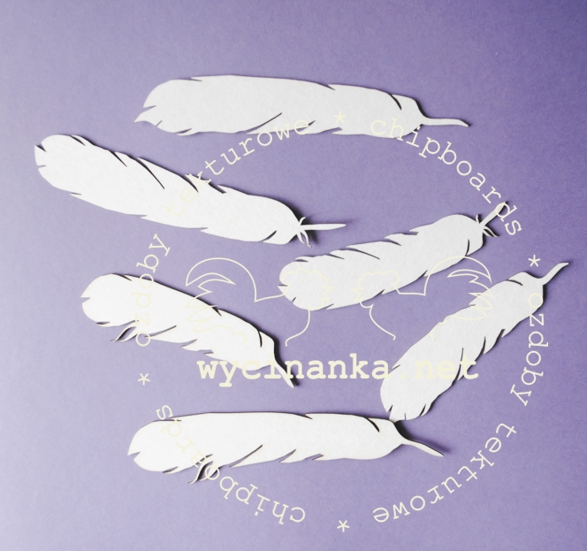 Вырубные элементы из чипборда "Перья большие" (312)