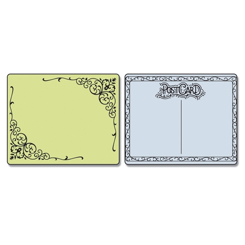Набор папок для тиснения Sizzix Textured Impressions "Flourish & Postcard"