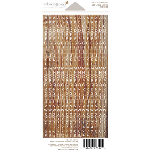 Картонные наклейки с мини-алфавитом Webster's Pages "Strawberry Fields", деревянный