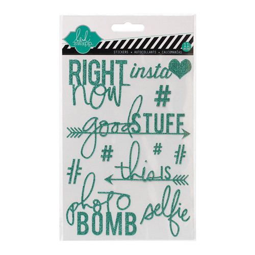 Наклейки с блёстками Heidi Swapp "Right Now", бирюзовый