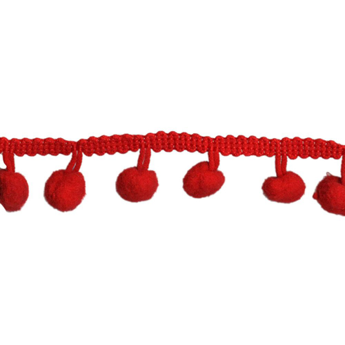 Тесьма с помпонами 1,2 см May Arts, цвет красный