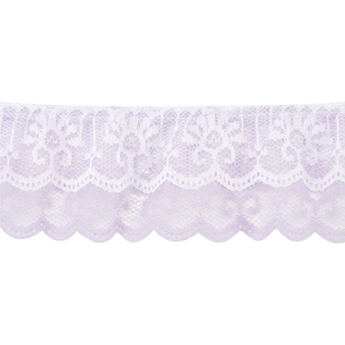 Кружево Wrights "2 Tiered Ruffle Lace" лавандовый с белым