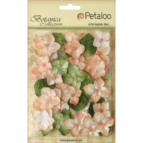 Набор вельветовых гортензий Petaloo " Floral",сиена