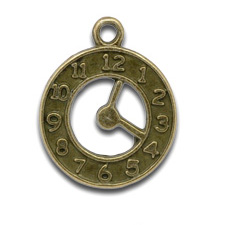 Подвеска металлическая "Циферблат". Цвет античный бронзовый. (83)