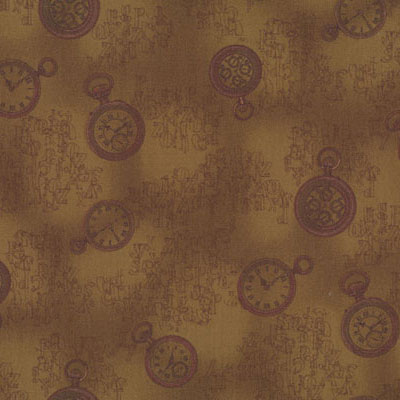 Ткань лоскутная 50 х 55 см "4518", ретро часы