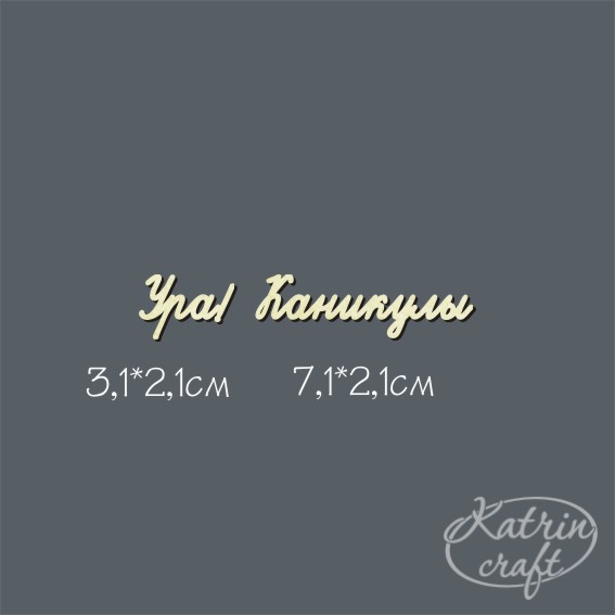 Чипборд "Надписи ура! каникулы №4 подпись"