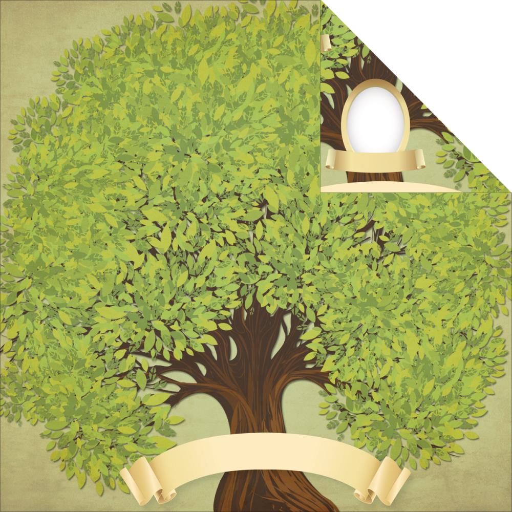 Двусторонняя бумага для скрапбукинга Reminisce "Family Tree" (Rem27)