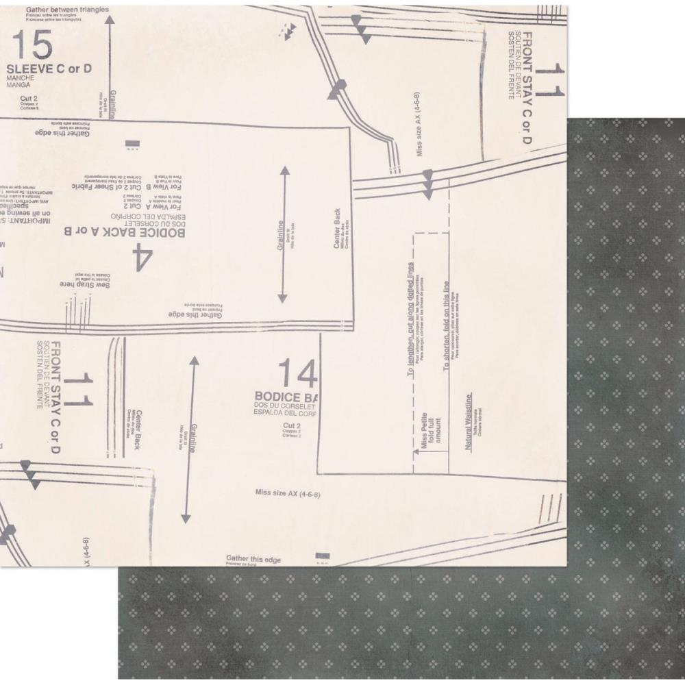 Двусторонняя бумага для скрапбукинга Bo Bunny "Pincushion" Handmade (Bob279)