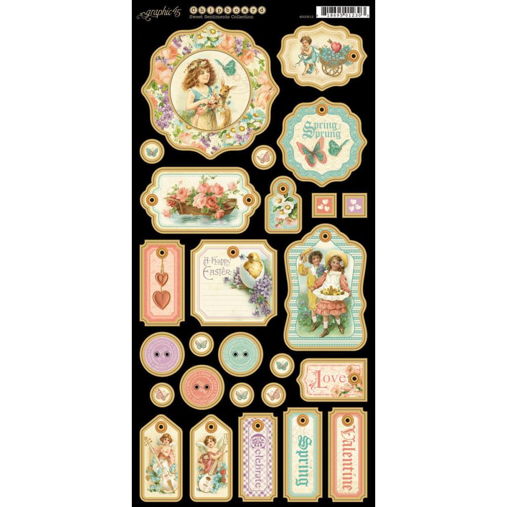 Вырубка из чипборда Graphic 45 "Sweet Sentiments"