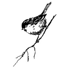 Штамп "Птичка на веточке" .