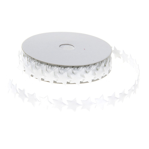 Лента фигурная "Звёздочки", цвет белый