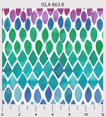 Ткань лоскутная 50 х 55см "ISLAND BREEZE", павлиний орнамент