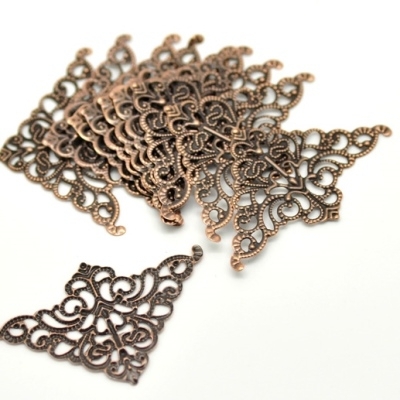 Ажурный металлический уголок, цвет медный (271)