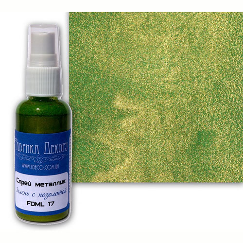 Спрей-металлик Фабрика Декору, Цвет Зелень с позолотой.