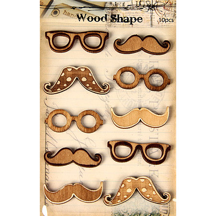 Набор деревянных фигурок "Усы и очки"