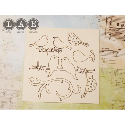 Вырубка из чипборда LAE "Птицы-2"