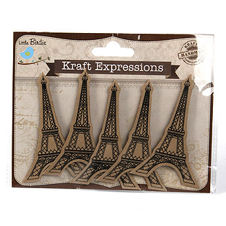 Набор вырубки из картона Kraft "Эйфелевы башни"