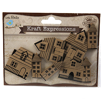 Набор вырубки из картона Kraft "Домики
