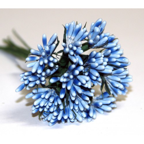 Декоративный букетик ИЗ ТЫЧИНОК. Цвет СВЕТЛО-голубой. Рукоделие.