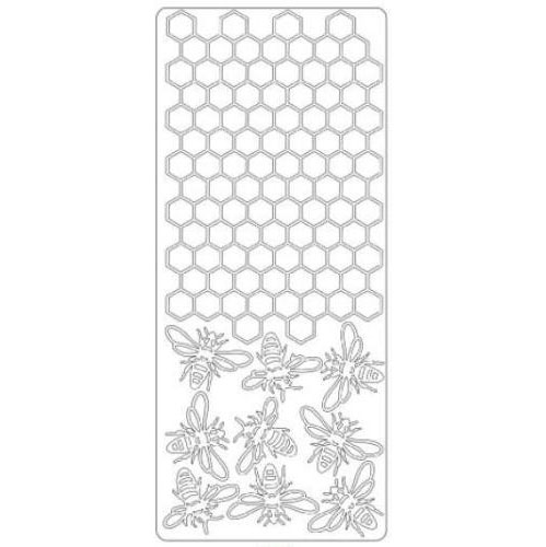 Контурные наклейки Scrapberrys "Соты и пчёлки", цвет золотой