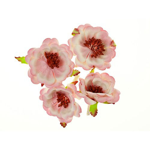 Набор магнолий Scrapberrys, 4 шт, цвет бело-розовый