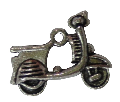 Подвеска металлическая "Мопед". Цвет античный бронзовый