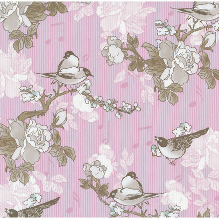 Ткань лоскутная 60 х 110 см "4701 PANEL",цветы и птички