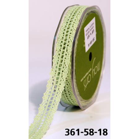 Кружево вязаное May Arts 16 мм. Цвет сельдерей (celery).