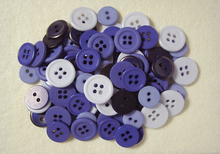 Набор пуговиц "Сине-голубой"